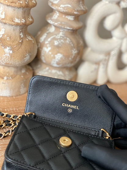 Chanel Clutch With Chain Black For Women, Women&#8217;s Bags 4.8in/12.3cm AP2857 B08447 94305