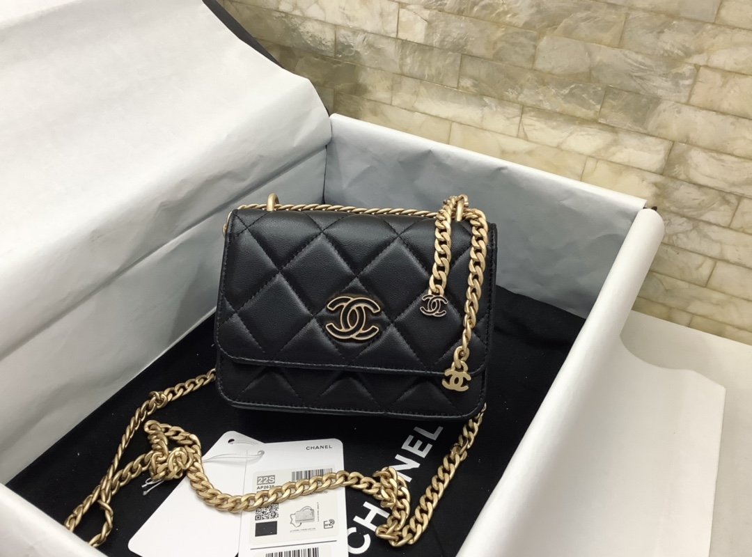 ChanelSpring And Summer 22C Black For Women, Women’s Bags 6.1in/15.5cm