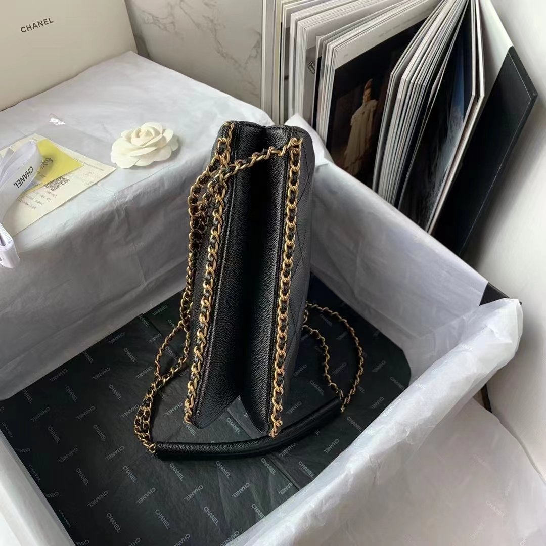ChanelSmall Shopping Bag Black For Women, Women’s Bags 9in/23cm AS3470 B08850 94305
