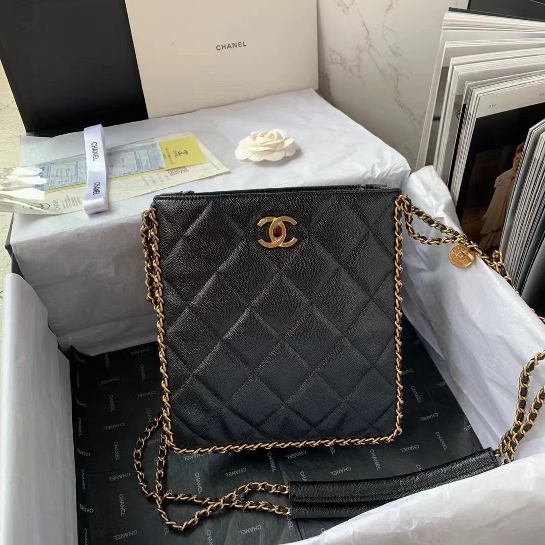 ChanelSmall Shopping Bag Black For Women, Women’s Bags 9in/23cm AS3470 B08850 94305