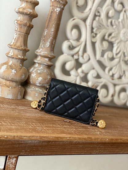 Chanel Clutch With Chain Black For Women, Women&#8217;s Bags 4.8in/12.3cm AP2857 B08447 94305