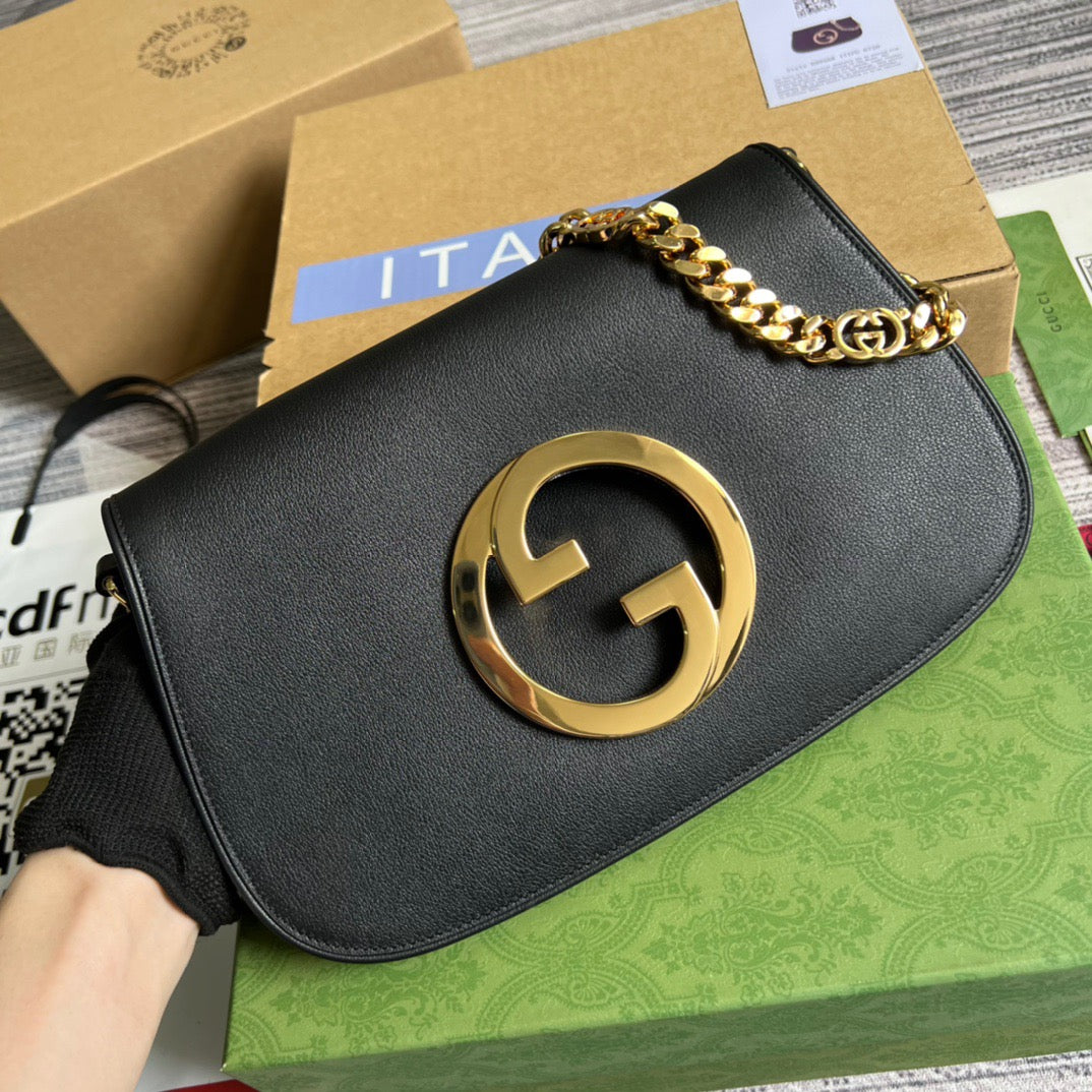 gg Blondie Shoulder Bag Black For Women, Women&#8217;s Bags 11in/28cm gg‎ 699268 UXX0G 1000