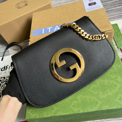 gg Blondie Shoulder Bag Black For Women, Women&#8217;s Bags 11in/28cm gg‎ 699268 UXX0G 1000