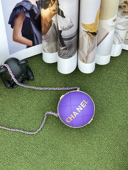 CHL Ball Bag Purple and Gold Chain Bag For Women 23.5cm/9.25in