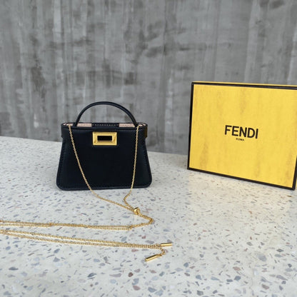 FI Nano Peekaboo Charm Crossbody Black Bag For Woman 12cm/4.5in