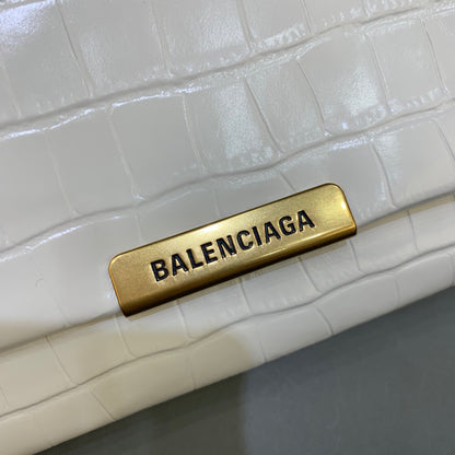 Balen Triplet Small Bag Crocodile Embossed White, For Women,  Bags 8.3in/21cm