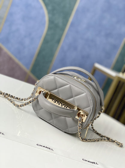 ChanelVanity Case Gold Hardware Grey For Women, Women’s Handbags, Shoulder Bags 9.4in/24cm 
