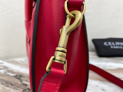 CE Nano LuGucciage Bag In Drummed Red For Women 8in/20cm 