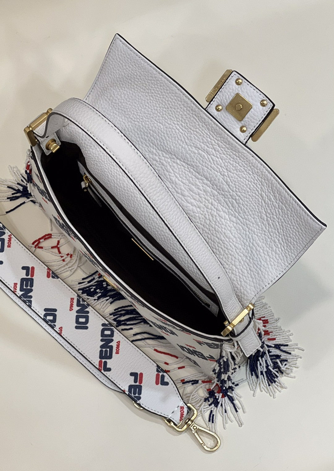 FI x FILA Mania Beaded Baguette Multicolour Bag For Woman 26cm/10in