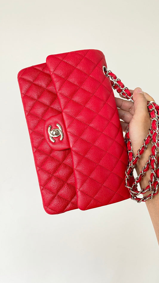 ChanelSmall Classic Handbag Red For Women, Women’s Bags 9.1in/23cm