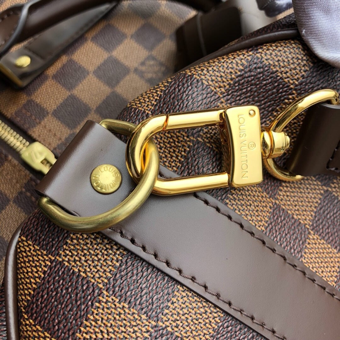 LV Keepall Bandoulière 45 Damier Ebene Canvas For Women, WoBags 17.7in/45cm LV N41428