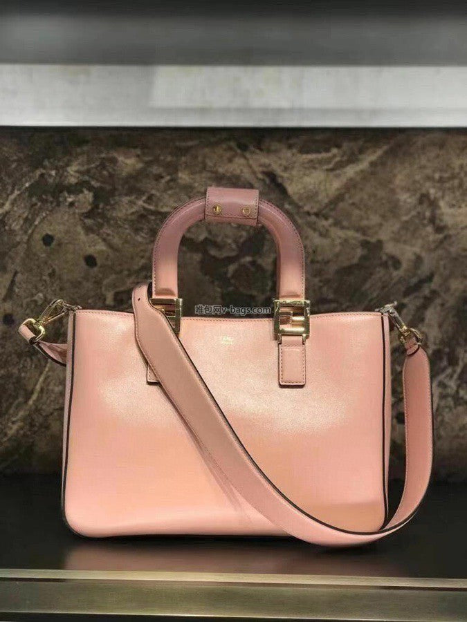 FI Medium FF Tote Shoulder Pink Bag For Woman 38cm/15in
