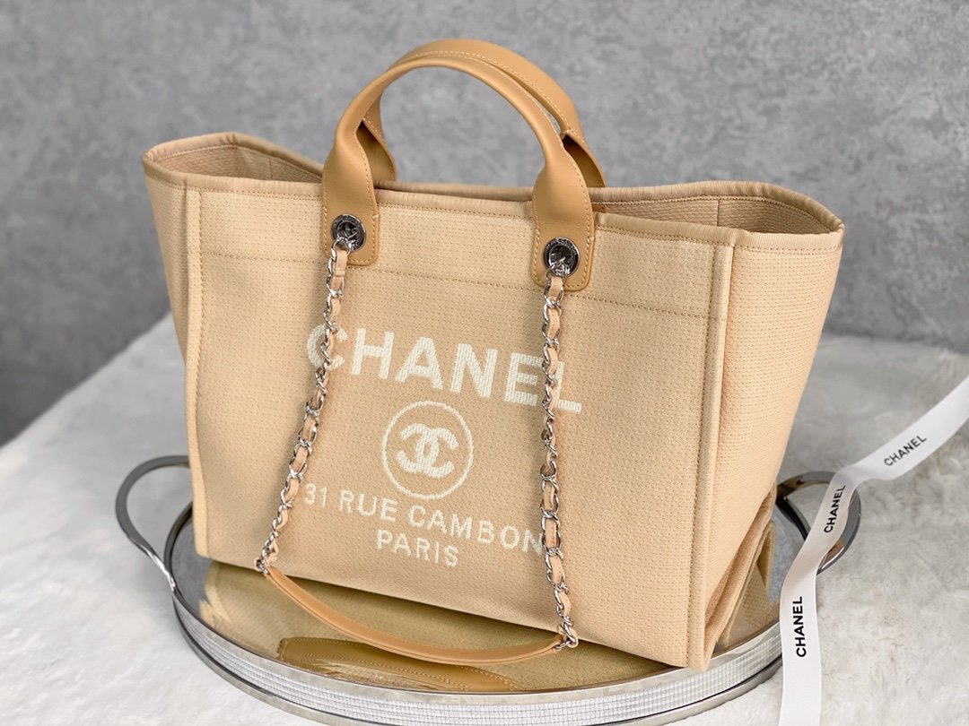 ChanelSmall Shopping Bag Silver Hardware Raffia For Women, Women’s Handbags, Shoulder Bags 15.2in/39cm AS3257