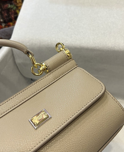 DG Small Sicily Bag In Dauphine Beige For Women 7.5in/19cm DG