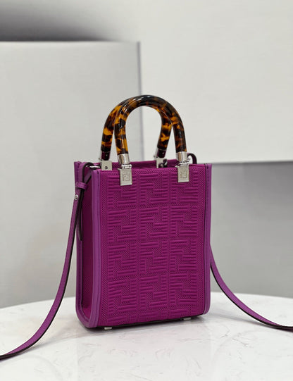 FI Mini Sunshine Shopper Purple For Women, Women&#8217;s Handbags, Shoulder And CrossBody Bags 7.1in/18cm FF 8BS051
