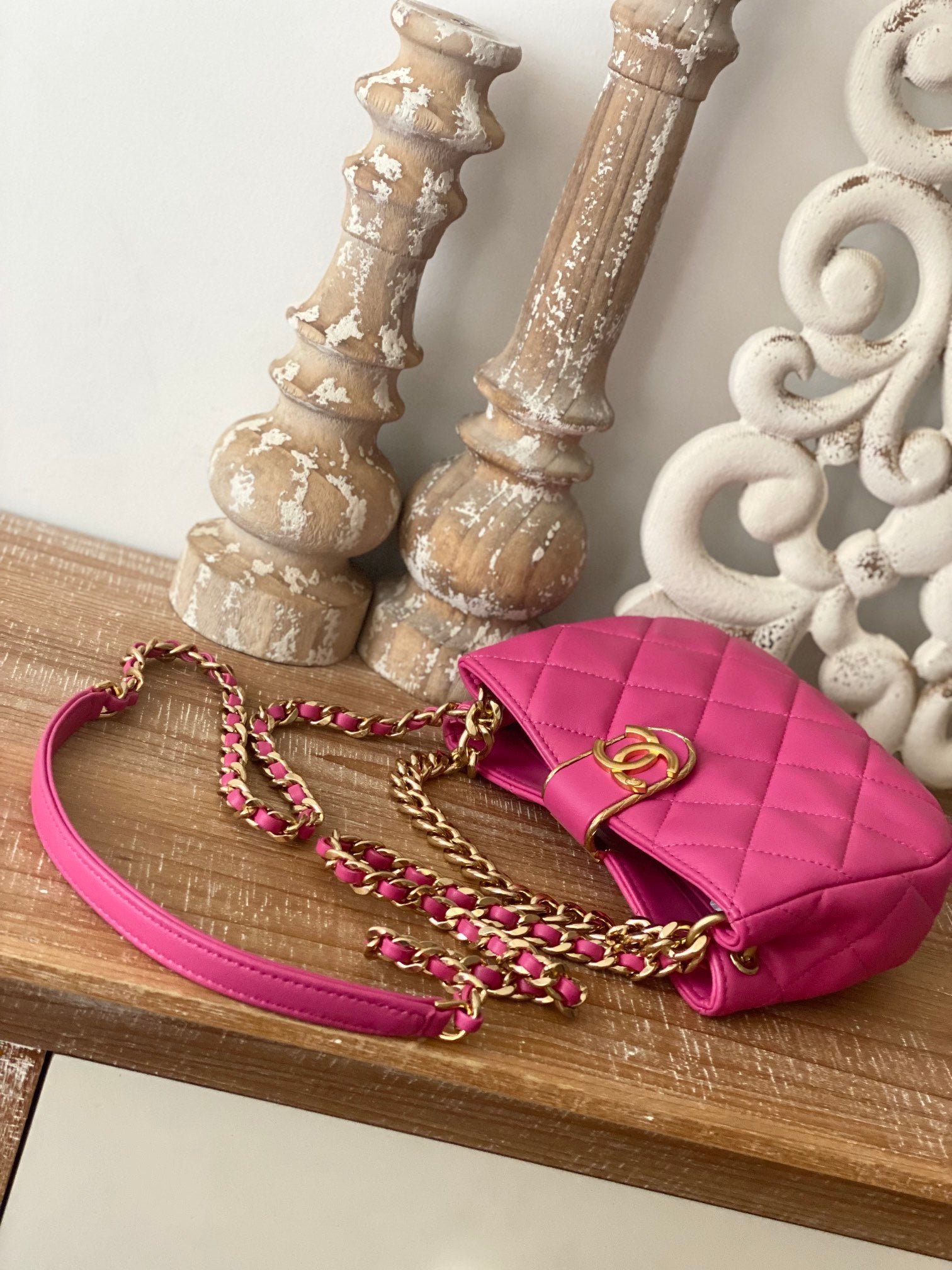 ChanelSmall Hobo Bag Gold Hardware PiNike For Women, Women’s Handbags, Shoulder Bags 7.5in/19cm