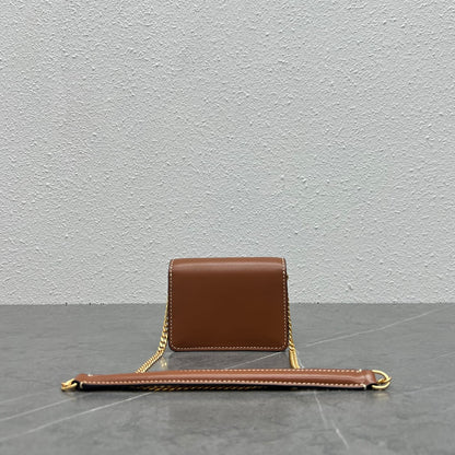 CE Card Holder On Chain Triomphe Tan For Women 4in/11cm 10J743DPV.04LU