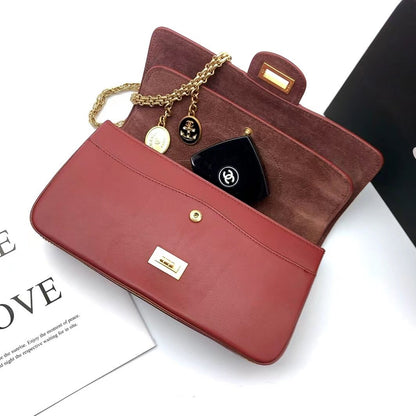 ChanelMaroon Medallion Nude Reissue 2.55 Classic 225 Flap Red Bag For Women 24cm/9.4in