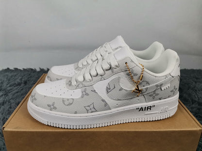  Nike Air Force 1 Low x Louis Vuitton Virgil Abloh &#8216;White Grey&#8217; For Men 