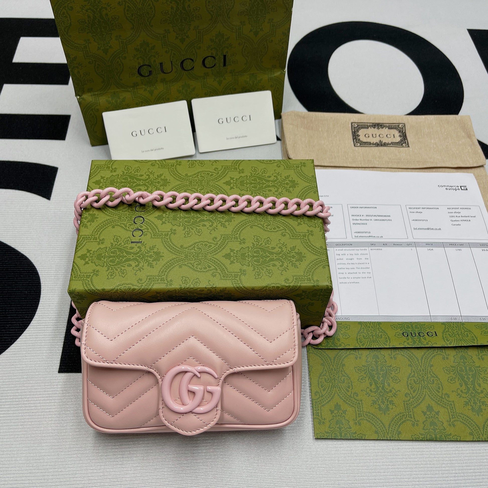 gg Marmont Super Mini Bag Pink For Women, Women&#8217;s Bags 6.2in/17cm gg
