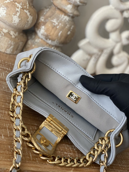 ChanelSmall Hobo Bag Gold Hardware Grey For Women, Women’s Handbags, Shoulder Bags 7.5in/19cm