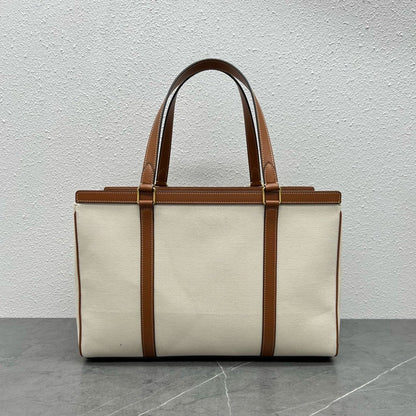 CE Medium Cabas 16 In Textile Natural / Tan For Women 16in/40cm 197332DUH.02NT
