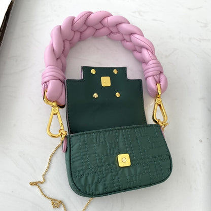 FI Nano Baguette Maxi Handle Pink and Green Bag For Woman 6.5cm/2.5in