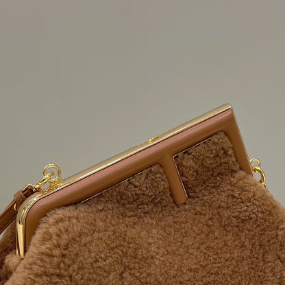 FI First Small Brown Mink Bag For Woman 26cm/10in