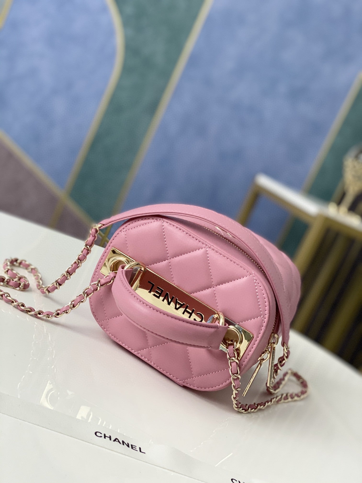 ChanelVanity Case Gold Hardware PiNike For Women, Women’s Handbags, Shoulder Bags 9.4in/24cm