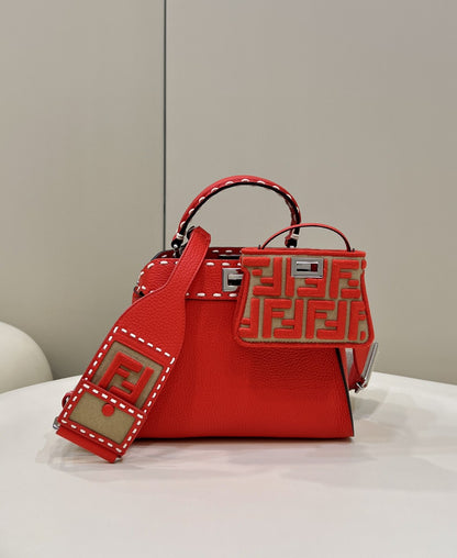 FI Peekaboo Small Red Bag For Woman 23cm/9in