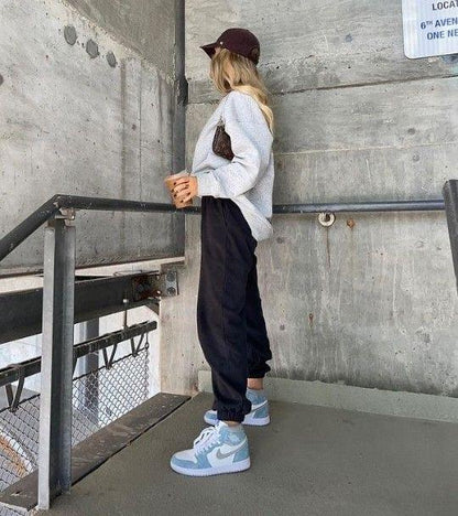 Designer Blue White Jordan 1 High Q ( Customs And Box ), Jordan 1 Sneakers Active