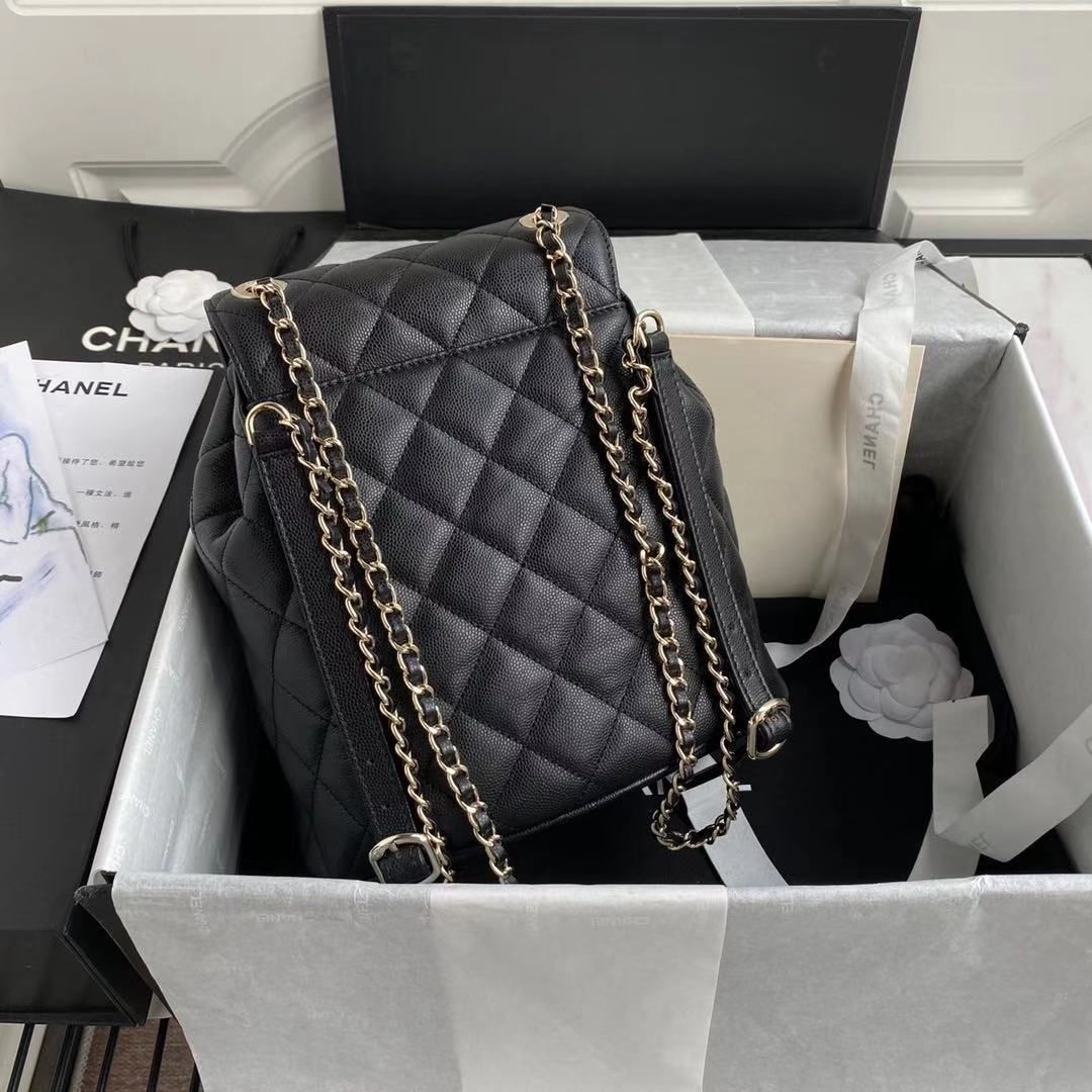 Chanel Duma Backpack Gold Toned Hardware Black For Women, Women&#8217;s Bags, Shoulder Bags 9.4in/24cm AS1371