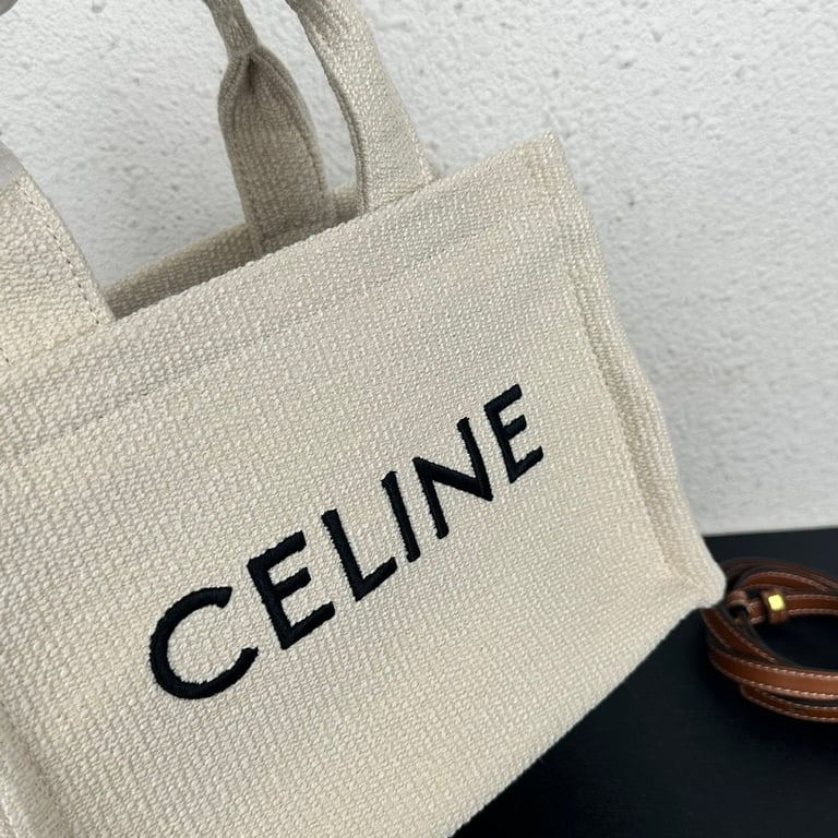 CE SMALL CABAS THAIS IN TEXTILE WITH JACQUARD IN WHITE 25CM