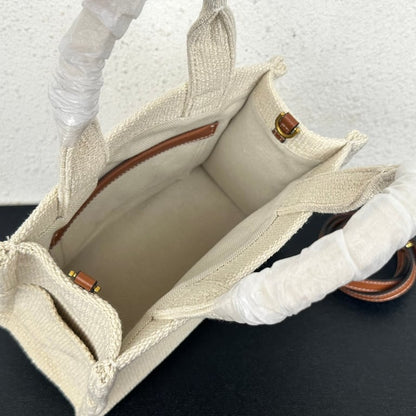 CE SMALL CABAS THAIS IN TEXTILE WITH JACQUARD IN WHITE 25CM