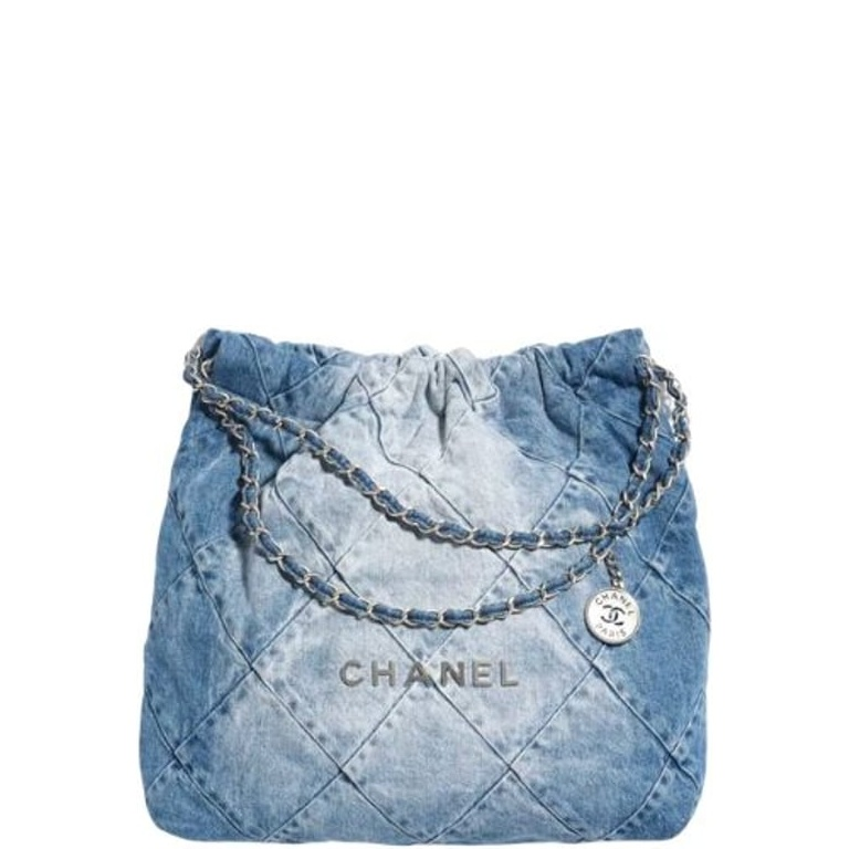CHL 22 41CM HANDBAG WASHED DENIM