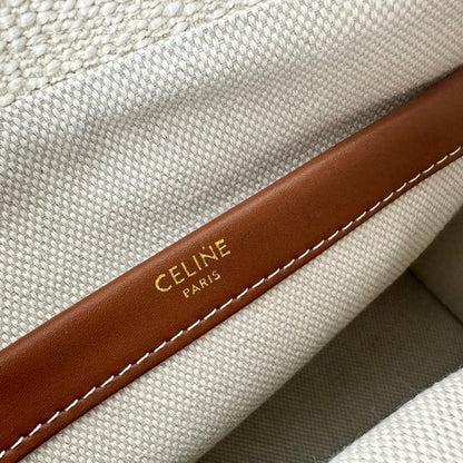 CE SMALL CABAS THAIS IN TEXTILE WITH JACQUARD IN WHITE 25CM