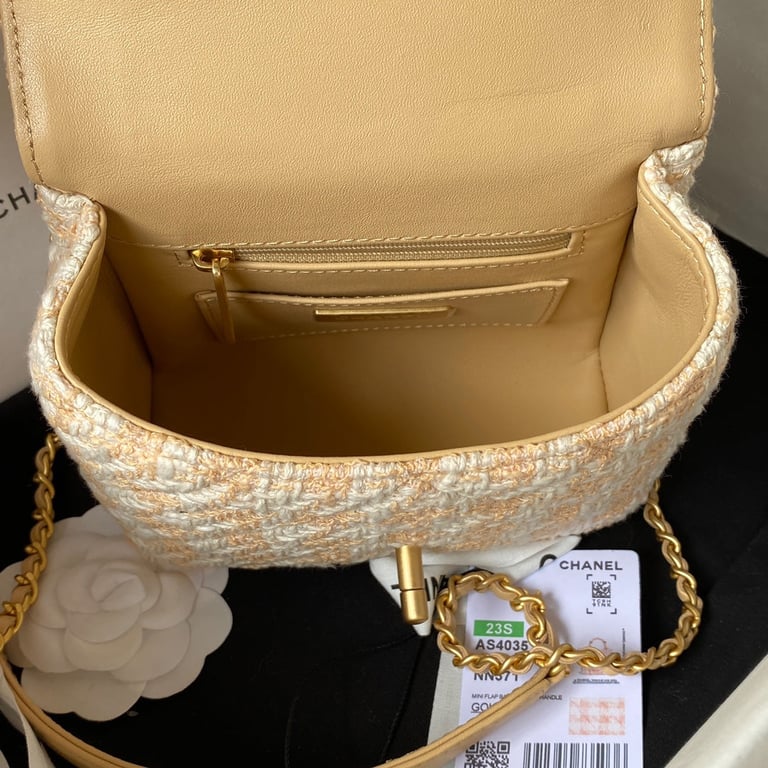 CHL MINI FLAP BAG WITH TOP HANDLE 15CM