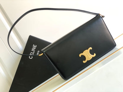 CE BAG TRAPEZE TRIOMPHE BAG IN SHINY CALFSKIN BLACK
