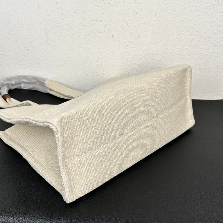 CE LARGE CABAS THAIS IN TEXTILE WITH JACQUARD IN WHITE 41CM