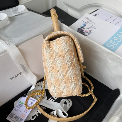 CHL MINI FLAP BAG WITH TOP HANDLE 15CM