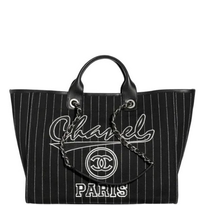 CHL 38CM BLACK WHITE LARGE SHOPPING BAG A66941 B10404 NN102