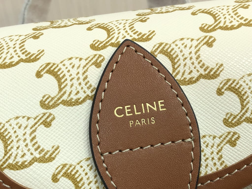 CE MINI BACKPACK FOLCO IN TRIOMPHE CANVAS AND CALFSKIN WHITE