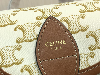 CE MINI BACKPACK FOLCO IN TRIOMPHE CANVAS AND CALFSKIN WHITE