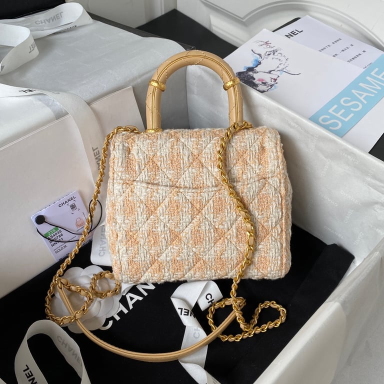 CHL MINI FLAP BAG WITH TOP HANDLE 15CM
