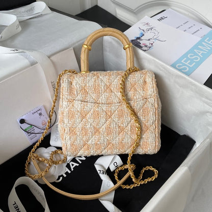 CHL MINI FLAP BAG WITH TOP HANDLE 15CM