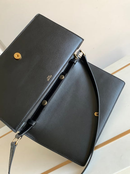 CE BAG TRAPEZE TRIOMPHE BAG IN SHINY CALFSKIN BLACK