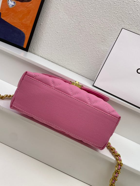 CHL FLAP BAG WITH CHAIN PINK 20CM