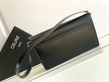 CE BAG TRAPEZE TRIOMPHE BAG IN SHINY CALFSKIN BLACK