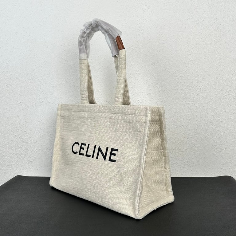 CE LARGE CABAS THAIS IN TEXTILE WITH JACQUARD IN WHITE 41CM