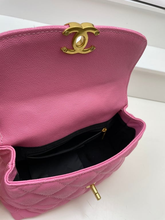 CHL FLAP BAG WITH CHAIN PINK 20CM